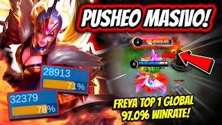 32K DAMAGE TO TOWERS IN 6 MINUTES! FREYA TOP 1 GLOBAL 97.0% WINRATE! | MOBILE LEGENDS