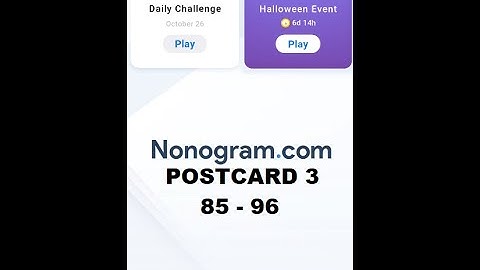 Casually play Nonogram.com Halloween Event 3rd Postcard level 85-96 (almost) no commentary