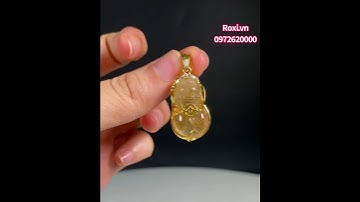 Mặt dây chuyền tỳ hưu thạch anh tóc vàng bọc vàng