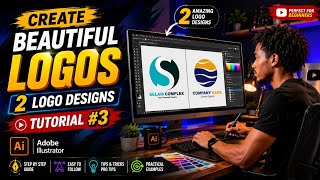 ቆንጆ ሎጎ እንዴት እንፈጥራለን CREATE BEAUTIFUL LOGOS | 2 Logo Designs | Tutorial #3 | Adobe Illustrator 