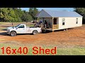 16x40 shed delivery and setup