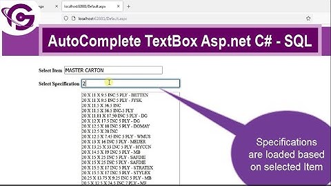 Autocomplete TextBox in Asp .Net C# with SQL | Autocomplete Textbox