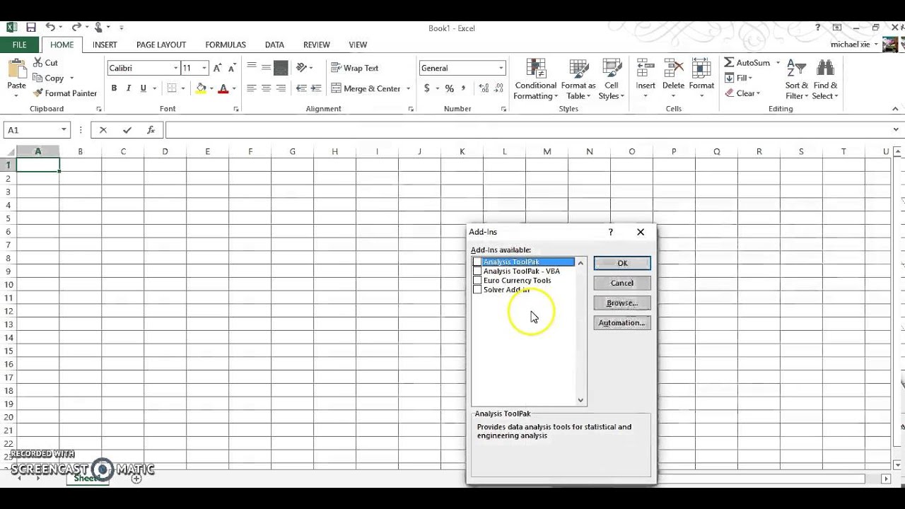 install data analysis toolpak excel mac