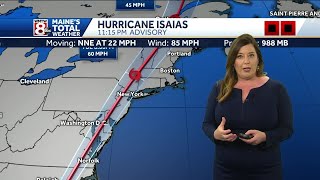 Hurricane Isaias makes landfall, brings tropical storm conditions to Maine Tuesday