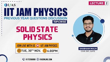 Solid State Physics IIT JAM Questions & Solutions [2007-2020]