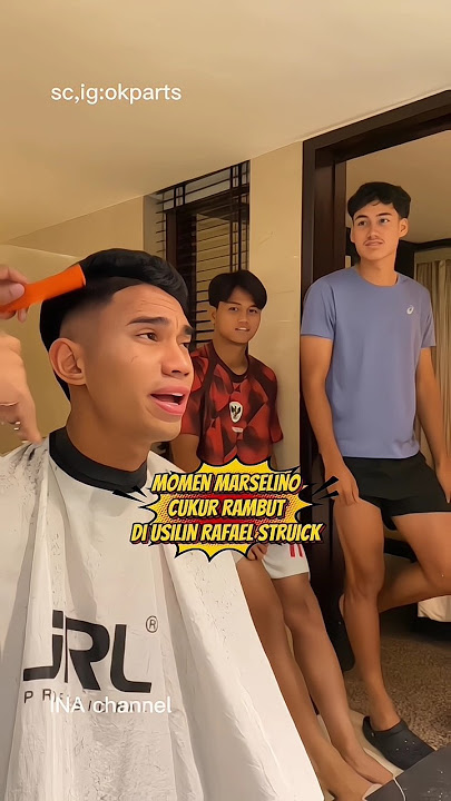Momen marselino cukur rambut di usilin Rafael struick#timnasindonesia #pemaintimnas #timnas