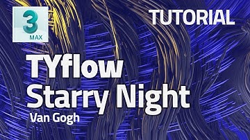 Tyflow starry night tutorial | 3Ds Max | Spline Path | Follow Path | Van Gogh