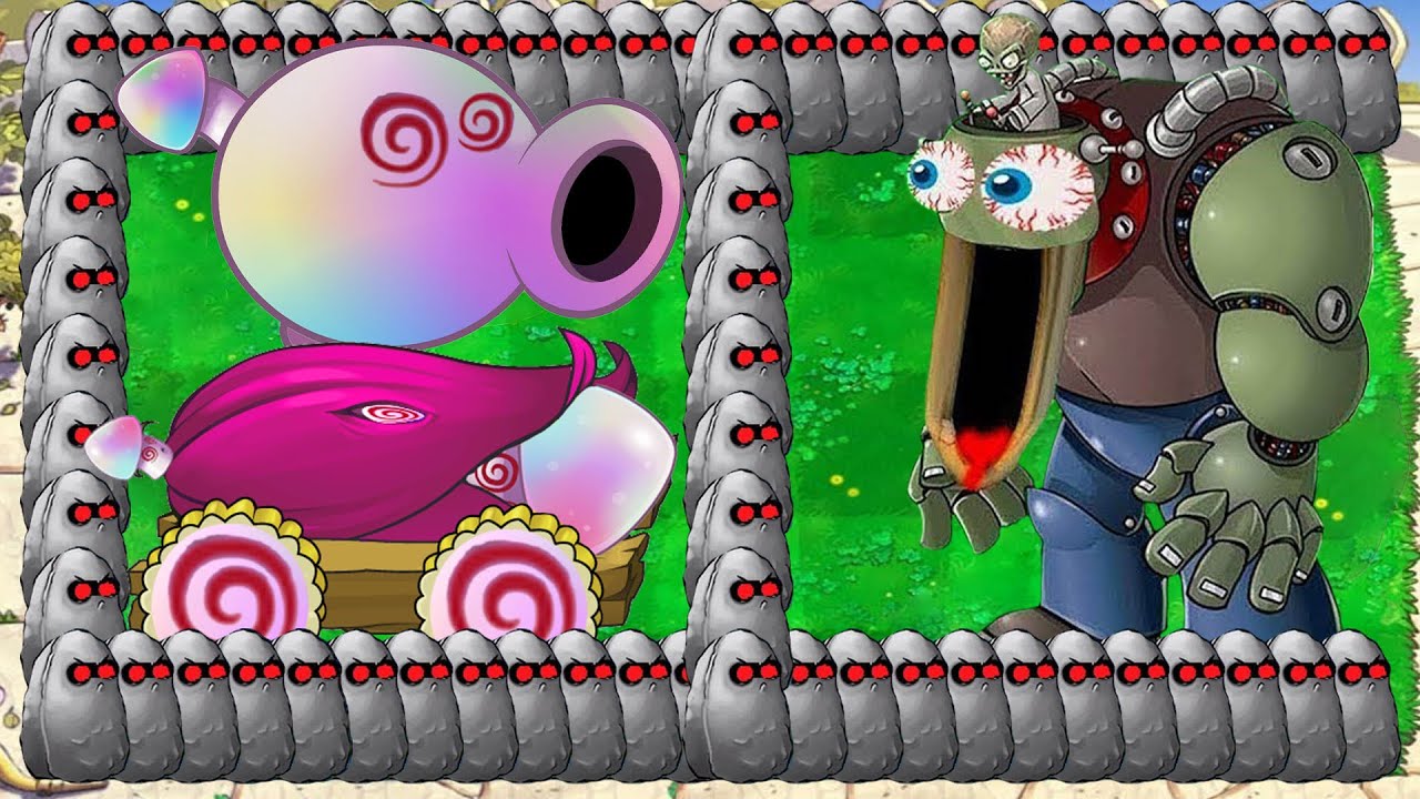 Hypno Peashooter X Hypno Cob Cannon Attack Giga Zomboss vs Gargantuar ...