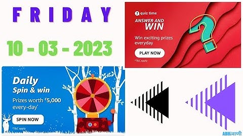 Amazon Today Quiz Answers || Amazon Daily Quiz Answers Today 11 March 2023 Saturday | Amazon Pay Bal