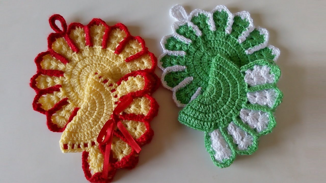 الجزء 1: قاعدة ويد البراد بالكروشيه قاعدة البراد بالكروشيه\يد او ماسكة بالكروشيه بالطريقة المغربية