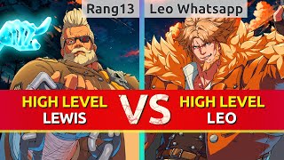 GGST ▰ Rang13 (Goldlewis) vs Leo Whatsapp (Leo). High Level Gameplay