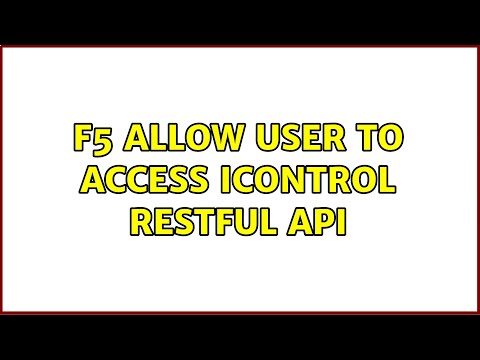 F5 allow user to access iControl RESTful API (2 Solutions!!)