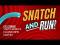Snatch and run  youth group or party game with just a swimming noodle