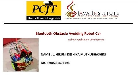 Obstacle avoiding Robot Car | Java Institute | PCJT Software Engineering