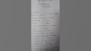 AP EAMCET-CHAPTERWISE WEIGHTAGE(MATHS) |2022|