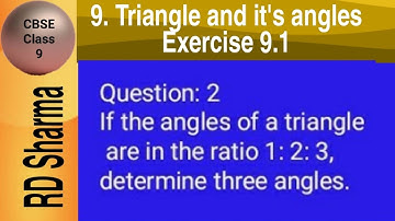 If the angles of a triangle are in the ratio 1: 2: 3, determine three angles.