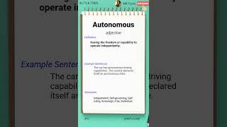 Autonomous   IELTS & TOEFL Vocabulary Daily #ielts #toefl