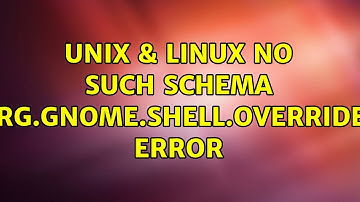 Unix & Linux: No such schema 