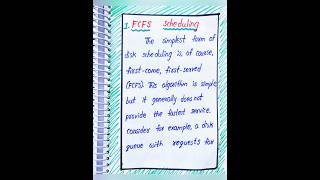 FCFS(First Come First Served)Disk Scheduling Algorithms in Operating Systems notes by LahariLectures