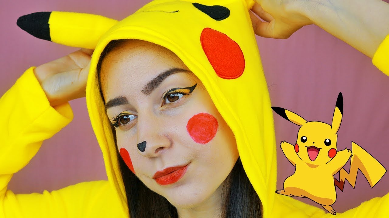 pikachu makeup tutorial, pikachu makeup, pokemon makeup, pikachu makeup...