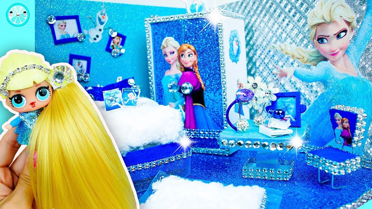 diy miniature doll bedroom for disney frozen elsa