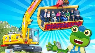 Gecko Visits Digger Land | Trucks For Kids | Construction Trucks | Gecko’s Real Vehicles | Cartoon