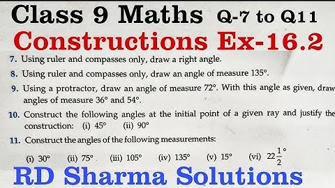 RD SHARMA Ex 16.2 Q7 to Q11 Solutions for Class 9 Maths Chapter 16 Constructions