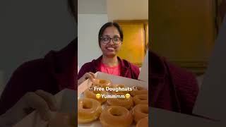 Free 12 Krispy Kreme Doughnuts doughnutzzzlover shortsvideo viralshorts usateluguvlogs foodlove