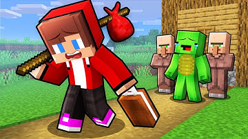 JJ Left Mikey and Villagers ALONE in Minecraft (Maizen)