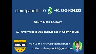 Azure Data Factory || Overwrite and Append  Modes in Copy Activity in Azure Data Factory