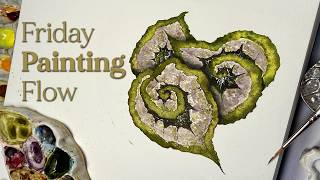 Slow Watercolor Painting | Relaxing Organic Leaves | No Talking, Intuitive Sketchbook screenshot 5