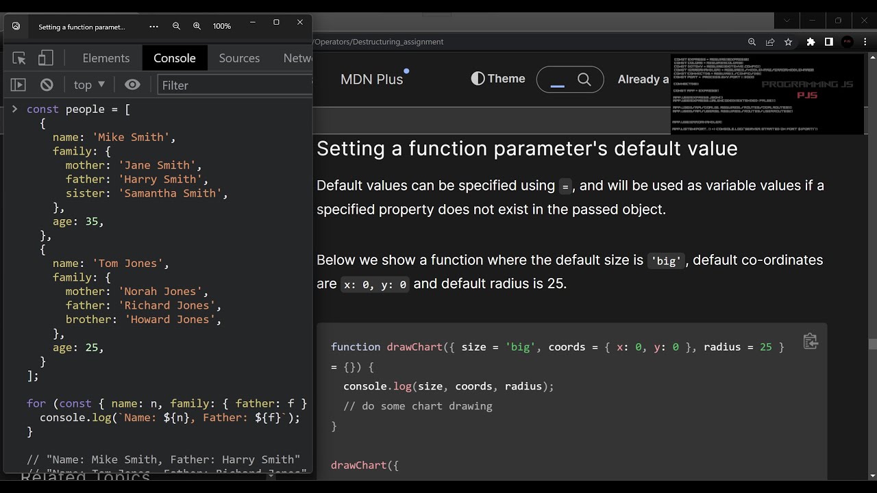 js destructuring assignment default value