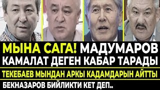 ШОК! Мадумаров камалабы? /  Текебаев мындан аркы кадамдарын айтып берди