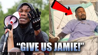 John Boyega PROTESTING to SAVE Jamie Foxx "GIVE US JAMIE"