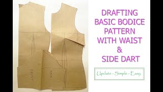 ✅️ [NEW 2023] Simple Easy- How to draft Basic Bodice Pattern With Darts for Beginners