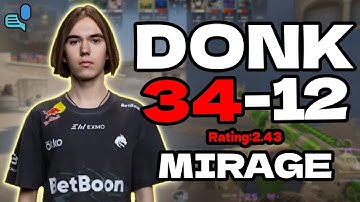 🔥donk 34-12 w/magnojez | Rating 2.43 | +VOICE | mirage FACEIT EU Ranked | Dec 2, 2025