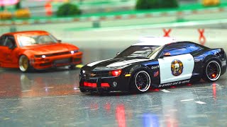 RC MODEL DRIFT CARS IN MOTION!! RC CHEVROLET CAMARO POLICE DRIFT