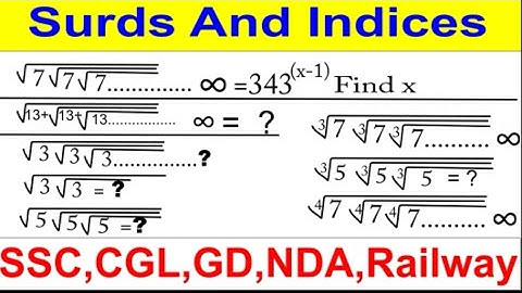 Surds And Indices Part 1| घातांक और करणी | Railway SSC CGL CHSL