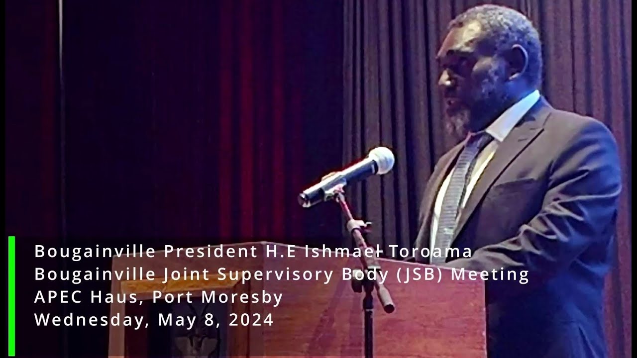 President Toroama addresses the opening of the Bougainville JSB Meeting