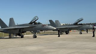 The West Coast Rhino F-18 Demo Team arrival at FLL for the 2024 Fort Lauderdale Air Show