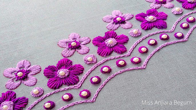 Flowergarden Stick and Stitch Embroidery Patterns, Stick on Washable  Designs, Easy Embroidery Pattern for Clothes, Beginner Floral Patterns 