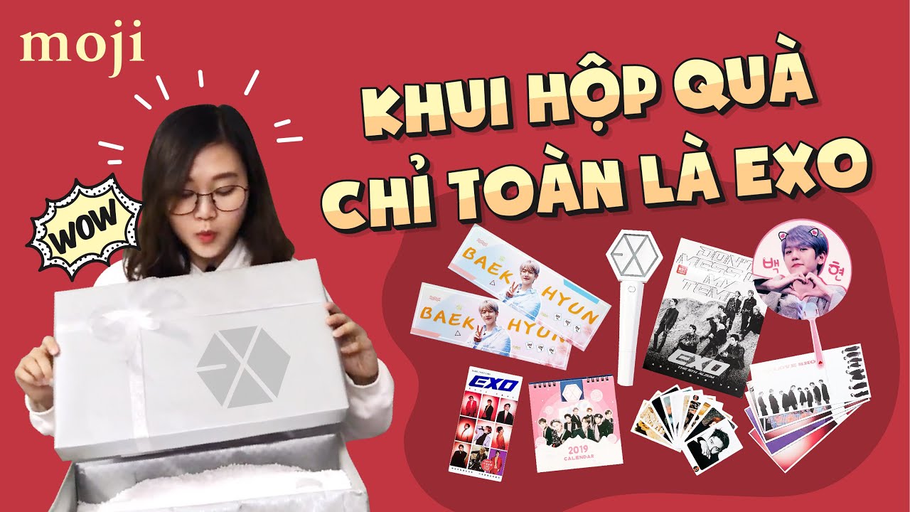 Đồ dùng học tập exo | Khui hộp quà TOÀN LÀ EXO của Moji | Unboxing Exo Gift Box – Moji Channel