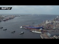 Беспилотник заснял спуск на воду ледокола «Сибирь» в Санкт-Петербурге