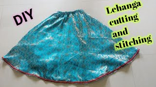 DIY kids lehanga / pattu pavadai | Lehanga cutting and stitching