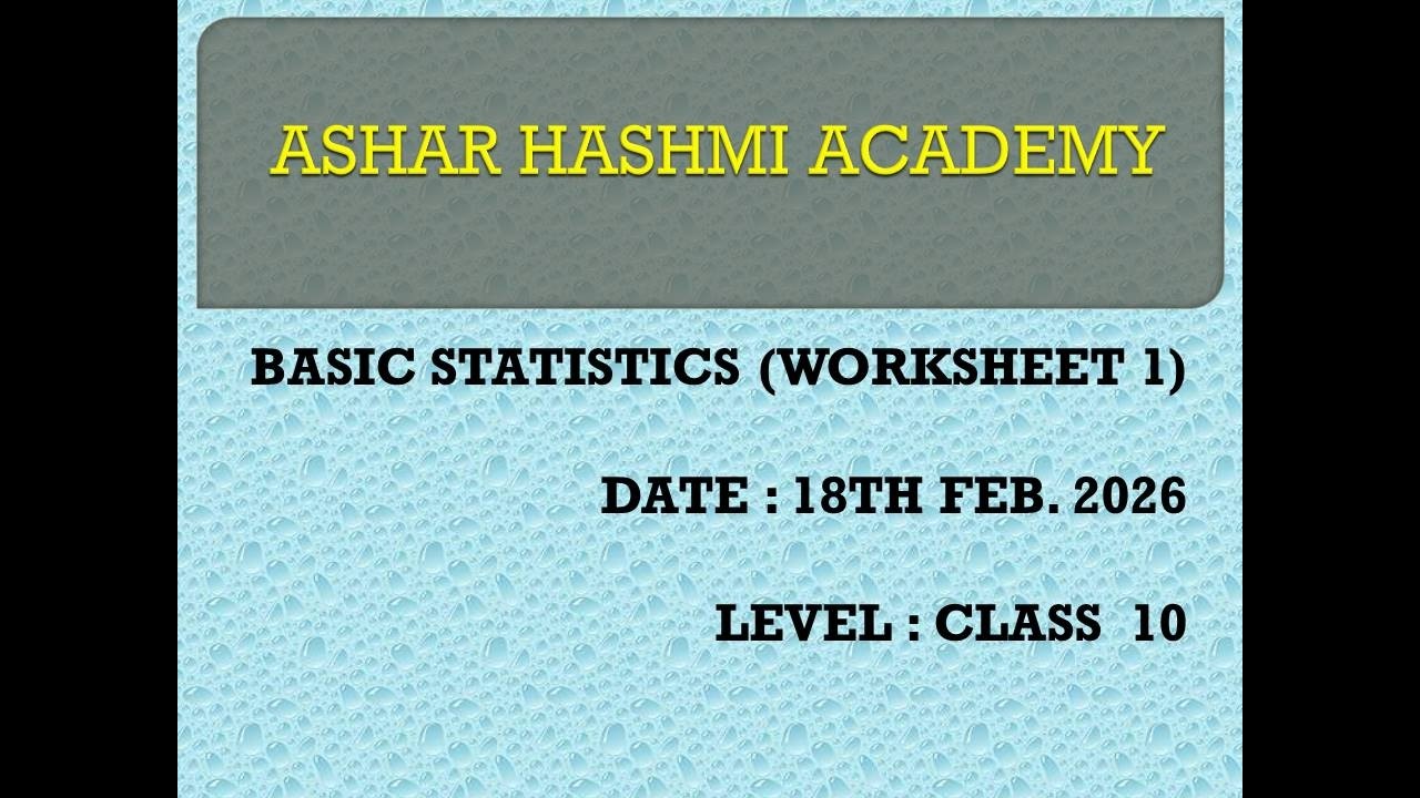 BASIC STATISTICS WORKSHEET 1 FOR CLASS 10 - YouTube