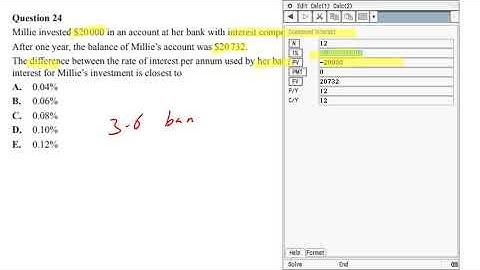 2019 Further Maths Exam 1 Financial Question 24