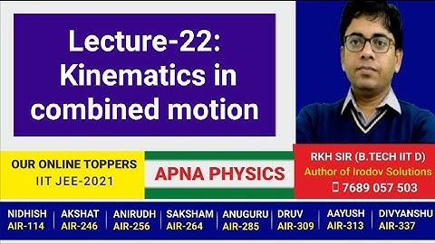 Lecture-22: Kinematics in combined motion by RKH SIR
