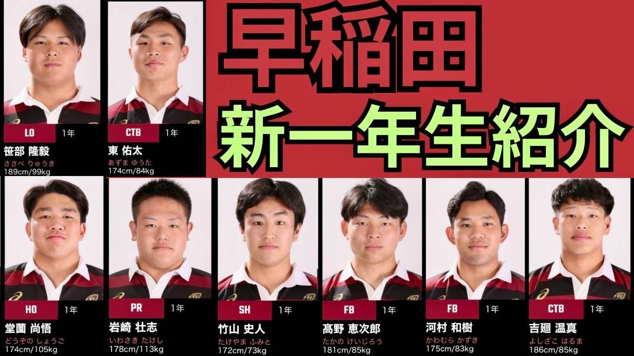 Introducing the new freshmen of the Waseda Rugby Club