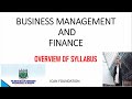 Business management  finance ican bmf syllabus overview accounting governance finance mathematics