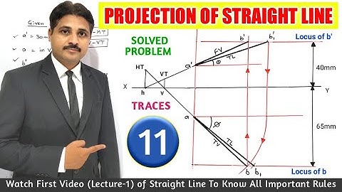 PROJECTION OF STRAIGHT LINE IN ENGINEERING DRAWING IN HINDI (SOLVED PROBLEM 11) @TIKLESACADEMY